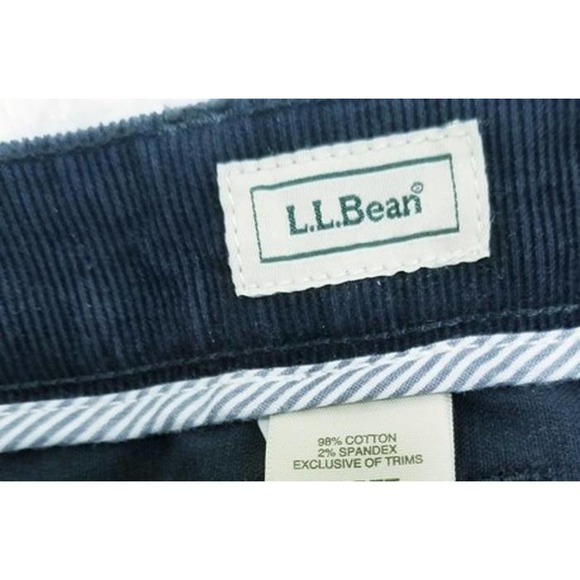 L.L Bean Navy Blue Pinwale Corduroy Utilty Knee Skirt Cotton Stretch 5 Pocket 14 - Picture 8 of 10